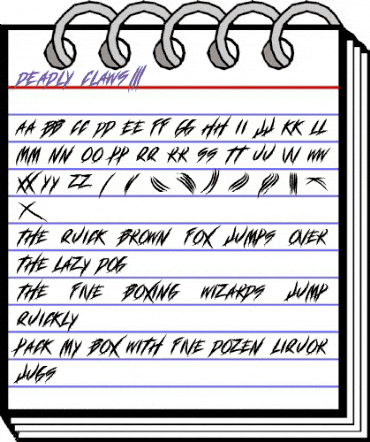 DEADLY CLAWS[ Regular animated font preview